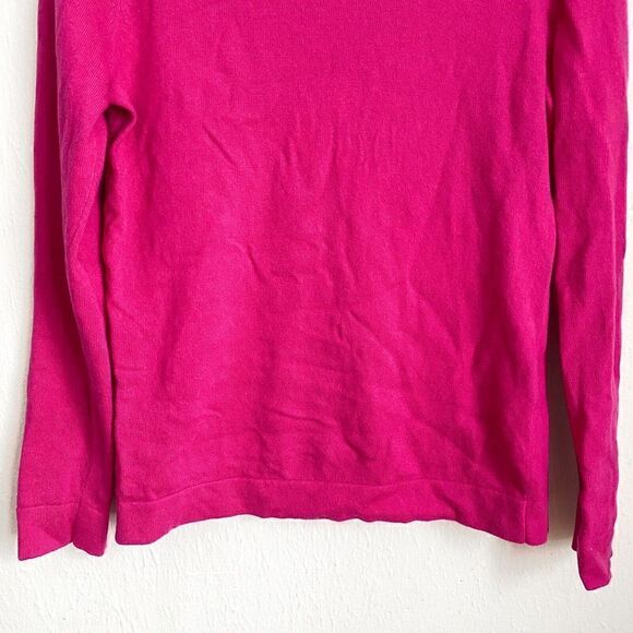 J Crew Cotton Wool Blend Teddie Crewneck Sweater Pink Bright Fuchsia Small - Picture 5 of 10